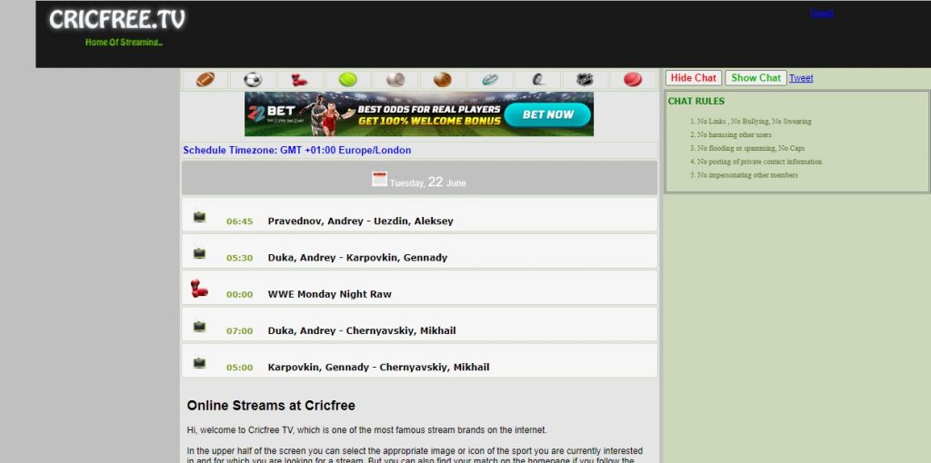 CricFree - sportssurge alternatives
