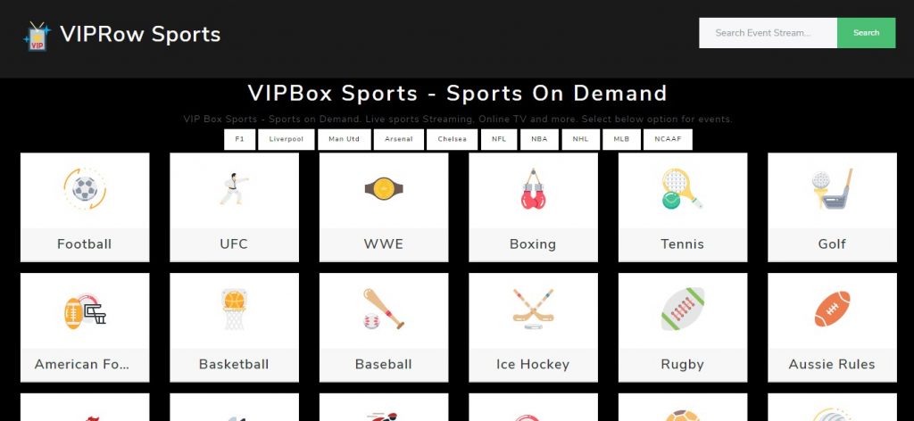 VIPRow - sportsurge alternatives